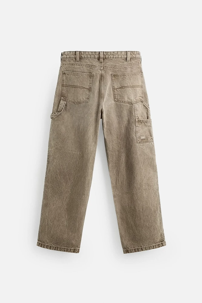 WASHED CARPENTER POCKET PANTS