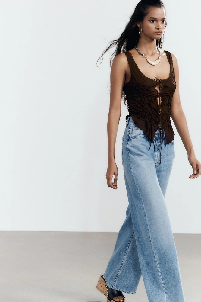 TIED RUCHED TOP