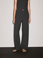 Pantalon straight léger 100 % lin