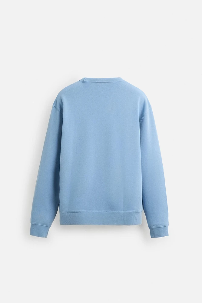 WASHED CREW NECK SWEATSHIRT