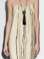 Flowing stripe print midi dress