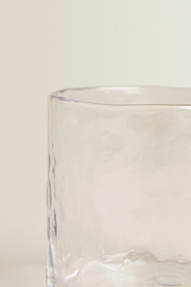 VERRE EN VERRE RECYCLABLE MARTELÉ