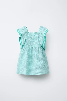 ROBE À RAYURES TEXTURÉE