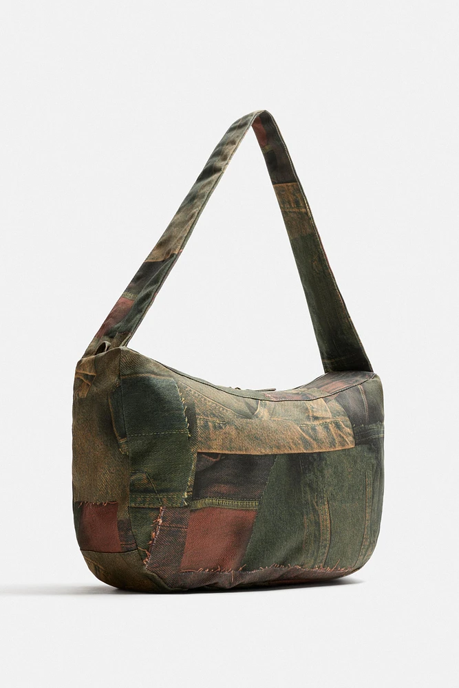 SAC ÉPAULE IMPRIMÉ DENIM