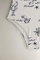 PRINTED BEACH SWIMSUIT