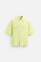 CHEMISE À POCHES 100 % LIN