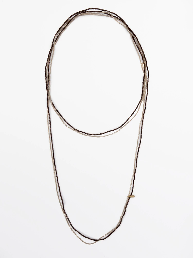 Set of 2 long rhinestone necklaces