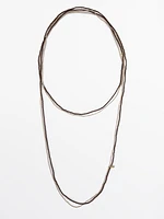 Set of 2 long rhinestone necklaces