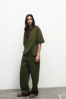 TOP À COL POLO AVEC ZIP