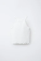 T-SHIRT CÔTELÉ PAPILLONS ET FLEURS