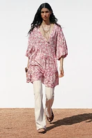 PUFF SLEEVE PRINT DRESS