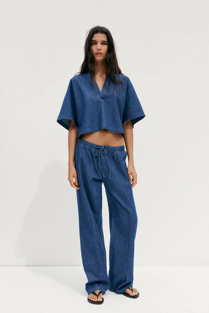 PANTALON PYJAMA DENIM TRF