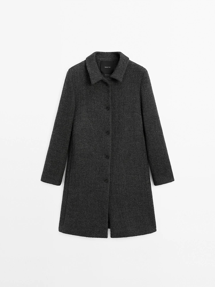 Long wool blend coat