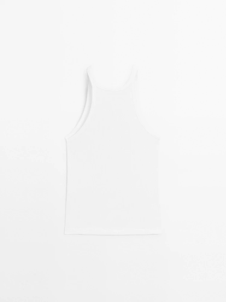 Débardeur 100 % coton à encolure américaine