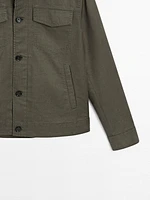 Cotton and linen jacket with pockets