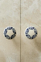 LOT BOUTONS DE PORTE CÉRAMIQUE FLEUR (LOT 2