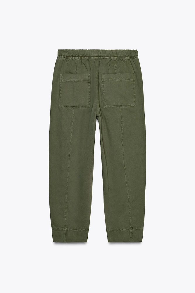 ELASTIC WAISTBAND COTTON PANTS