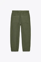 ELASTIC WAISTBAND COTTON PANTS