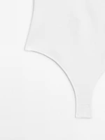 Knit halter bodysuit with V-neck - STUDIO