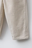 LINEN BAGGY BUTTON PANTS