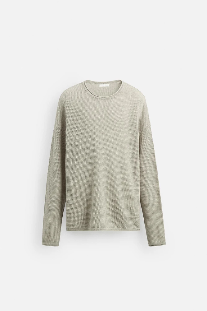 RELAXED FIT TEXTURED SWEATER