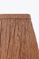 WRINKLED EFFECT BALLOON MIDI SKIRT