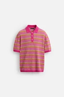 TEXTURED STRIPE KNIT POLO