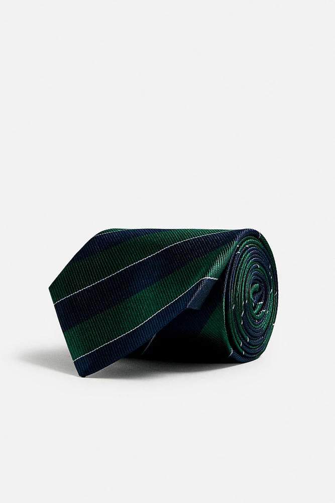 100% SILK STRIPED TIE