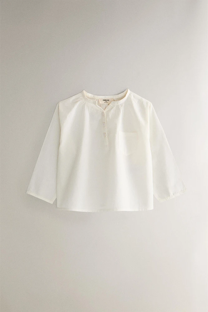 CHEMISIER LARGE ENFANT COTON UNI