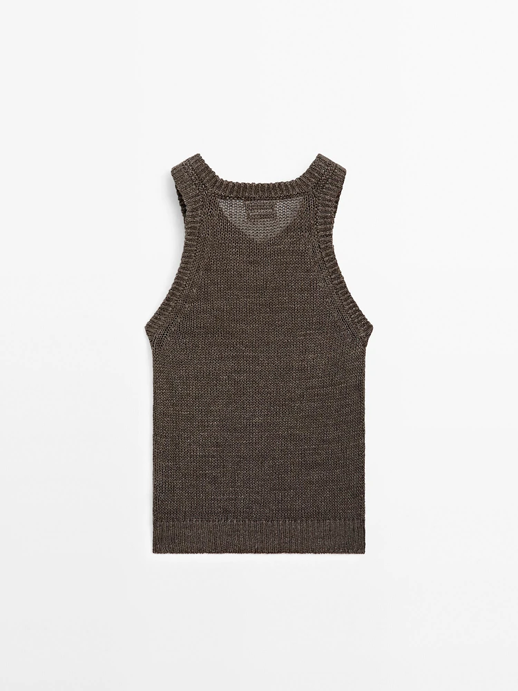 100% linen knit top
