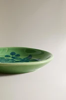 STONEWARE PLATE WITH FLORAL DESIGN