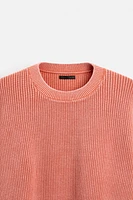 PULL DÉLAVÉ CÔTELÉ