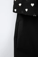DOUBLE LAYER EMBROIDERED HEART DRESS