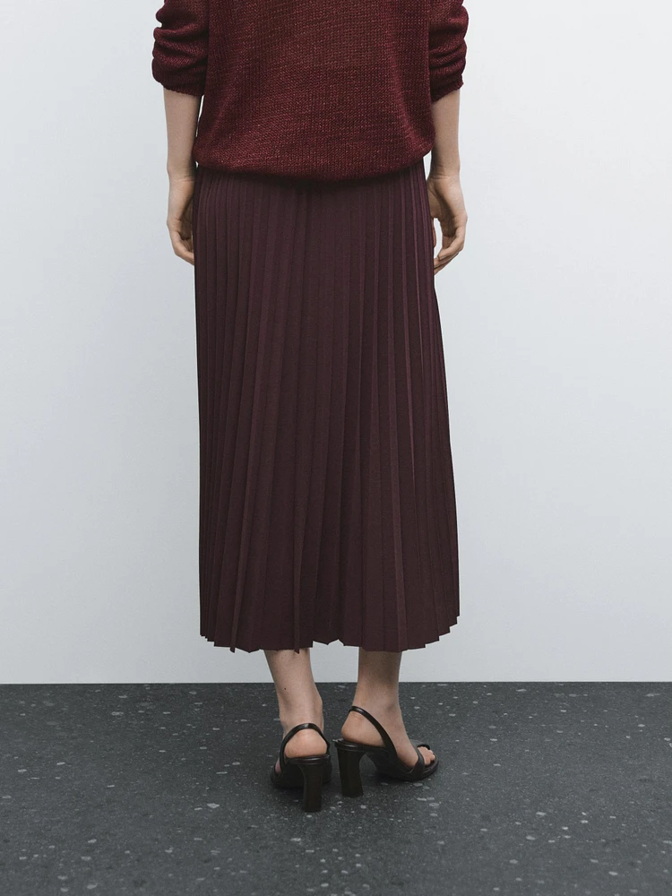Long pleated flared skirt