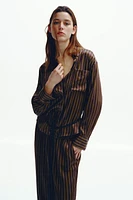 SATIN EFFECT STRIPED PANTS