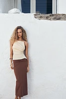 RUCHED ELASTICIZED TOP