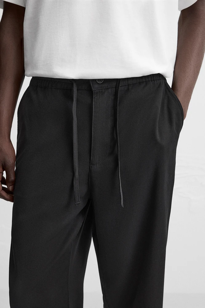 REGULAR FIT LYOCELL - VISCOSE PANTS