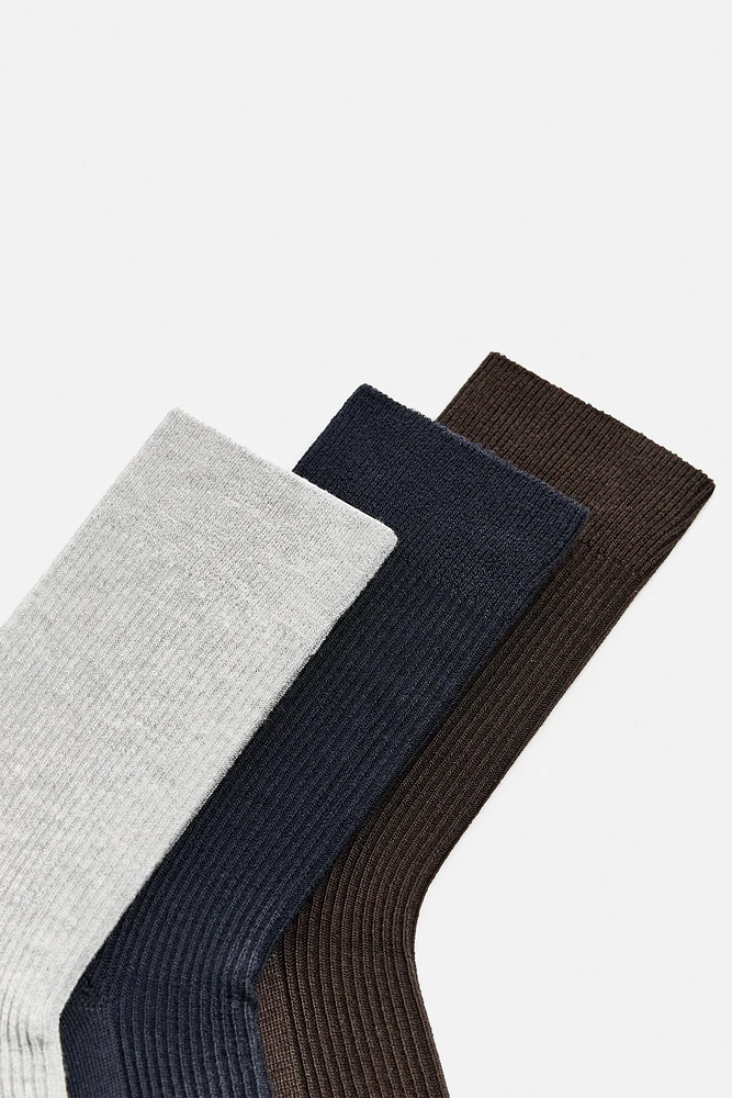 LOT DE 3 PAIRES CHAUSSETTES RIB