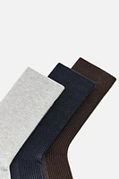 LOT DE 3 PAIRES CHAUSSETTES RIB