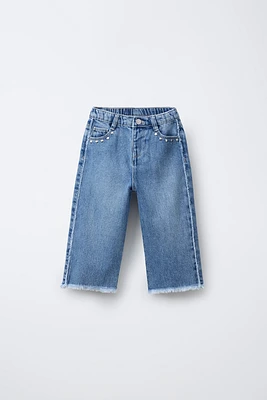 HEART STUD CULOTTE JEANS
