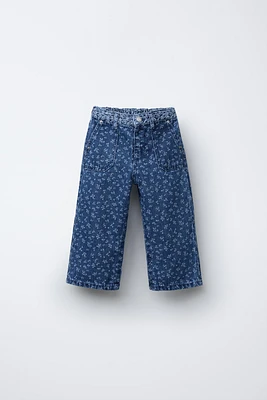 FLORAL CULOTTE JEANS