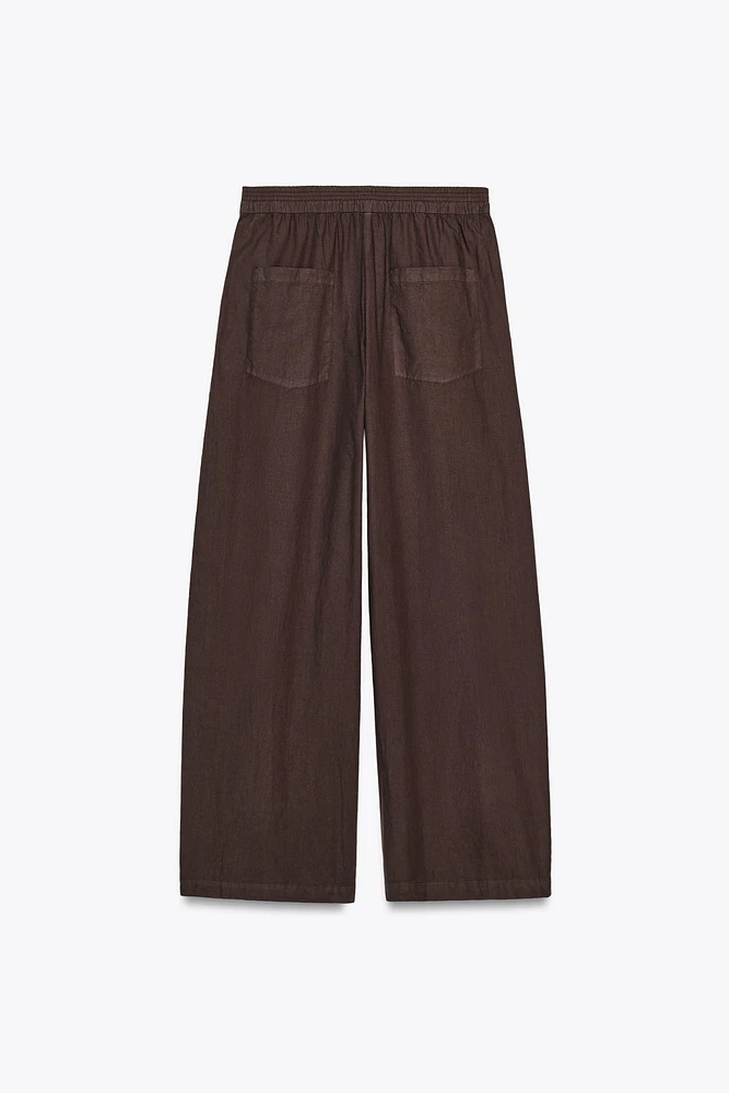PANTALON WIDE LEG POPELINE ZW COLLECTION
