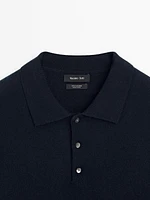 Pull en maille à col polo 100 % cachemire