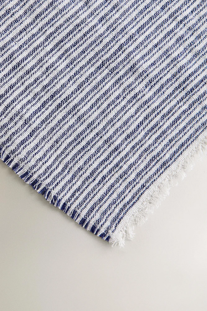 STRIPED COTTON BLANKET