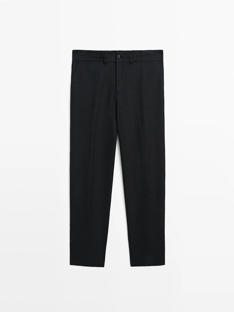 100% linen trousers