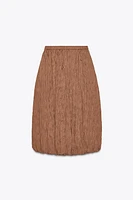 WRINKLED EFFECT BALLOON MIDI SKIRT