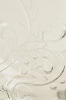 RAISED FLORAL DESIGN GLASS TUMBLER