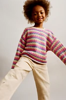 PANTALON EN SERGÉ BALLON BRODÉ FLEURS
