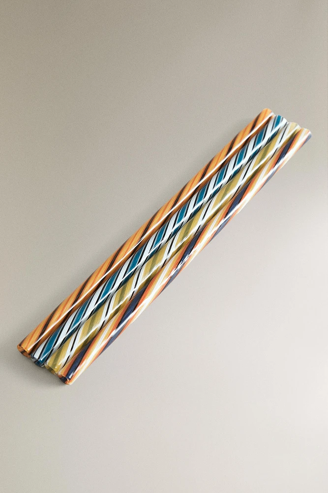 SET OF SPIRAL GLASS STRAWS (SET OF 4)