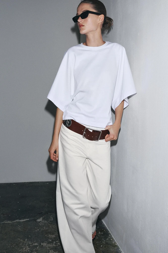 WASHED CAPE SLEEVE T-SHIRT